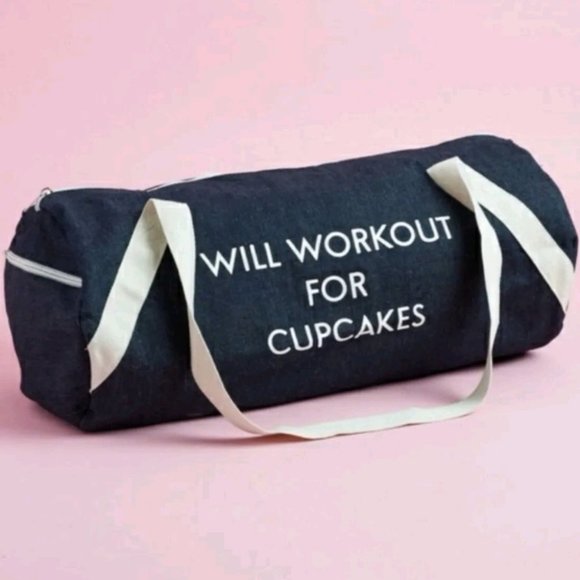 PRIVATE PARTY | WILL WORK OUT FOR CUPCAKES | Denim Gym Bag​​ HOST PICK​ - Picture 2 of 6